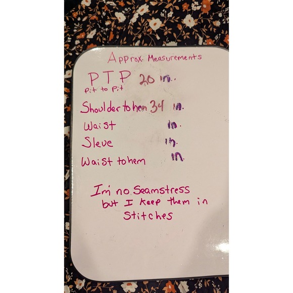 Blu Pepper Floral Print Long Sleeve Mini Dress Black Orange White‎ Boho Chic L - Picture 7 of 7